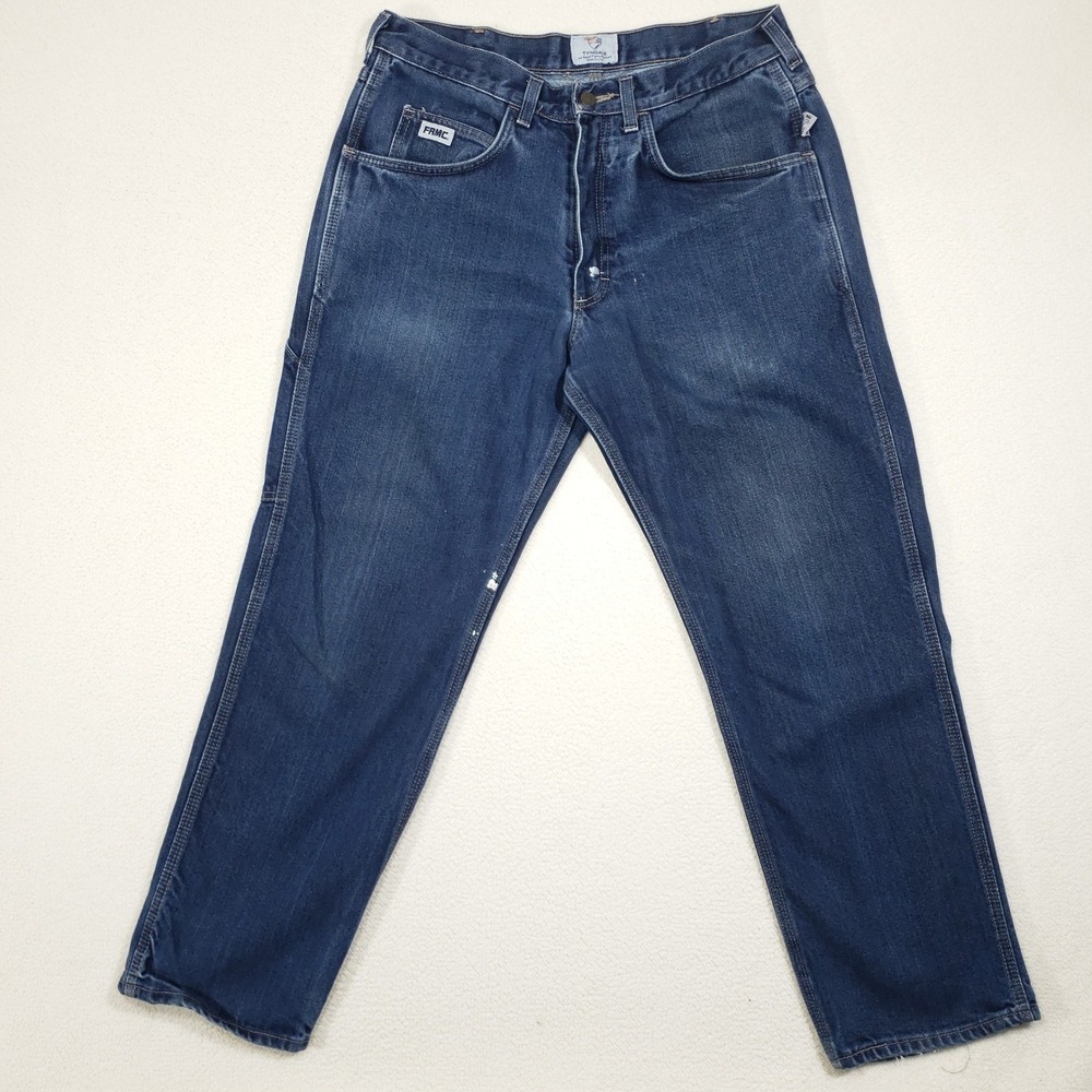 Tyndale FRMC Jeans Men 32x30 Blue Flame Resistant Carpenter Work Denim‎ F290T